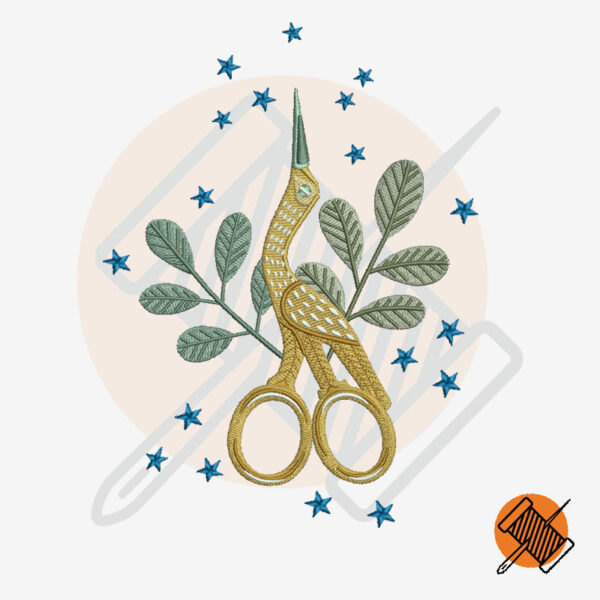 Scissor Bird Digital Embroidery Design